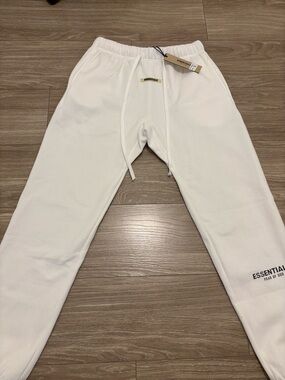 Essentials Kids White Logo Joggers